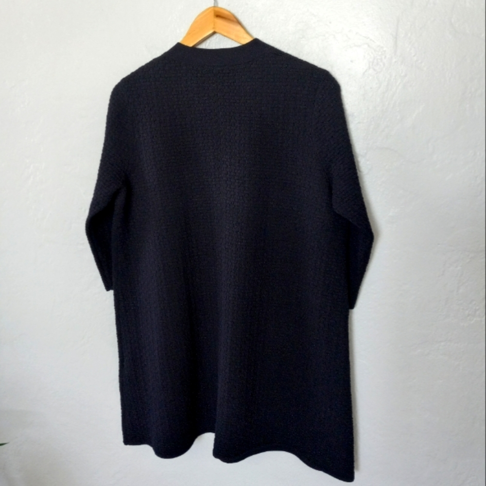 COS A-Line Textured Knit Cardigan Navy M - Picture 6 of 13